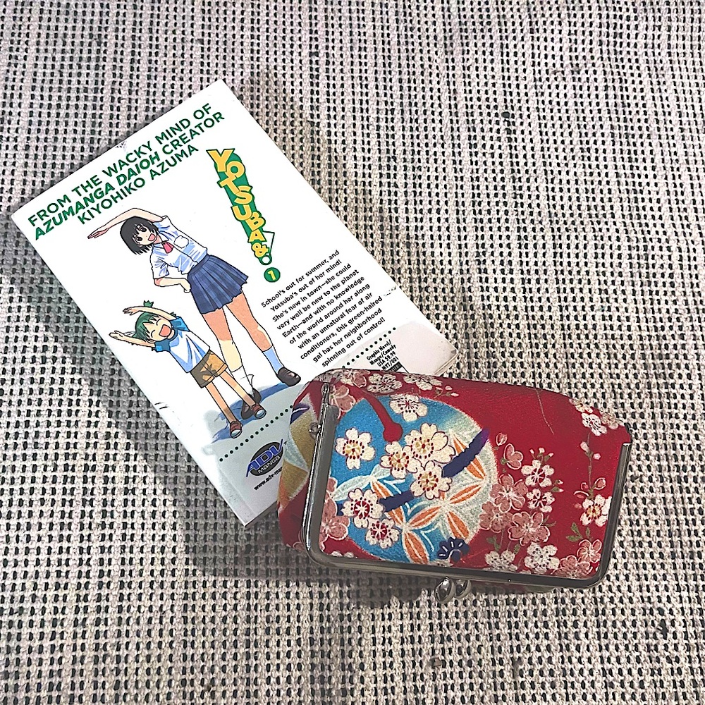 Vintage Azumanga Daioh Wacky Book & Crepe Silk lined Make-up Purse